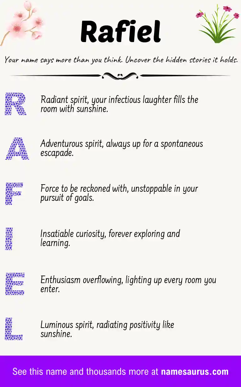 Acrostic poem about Rafiel.