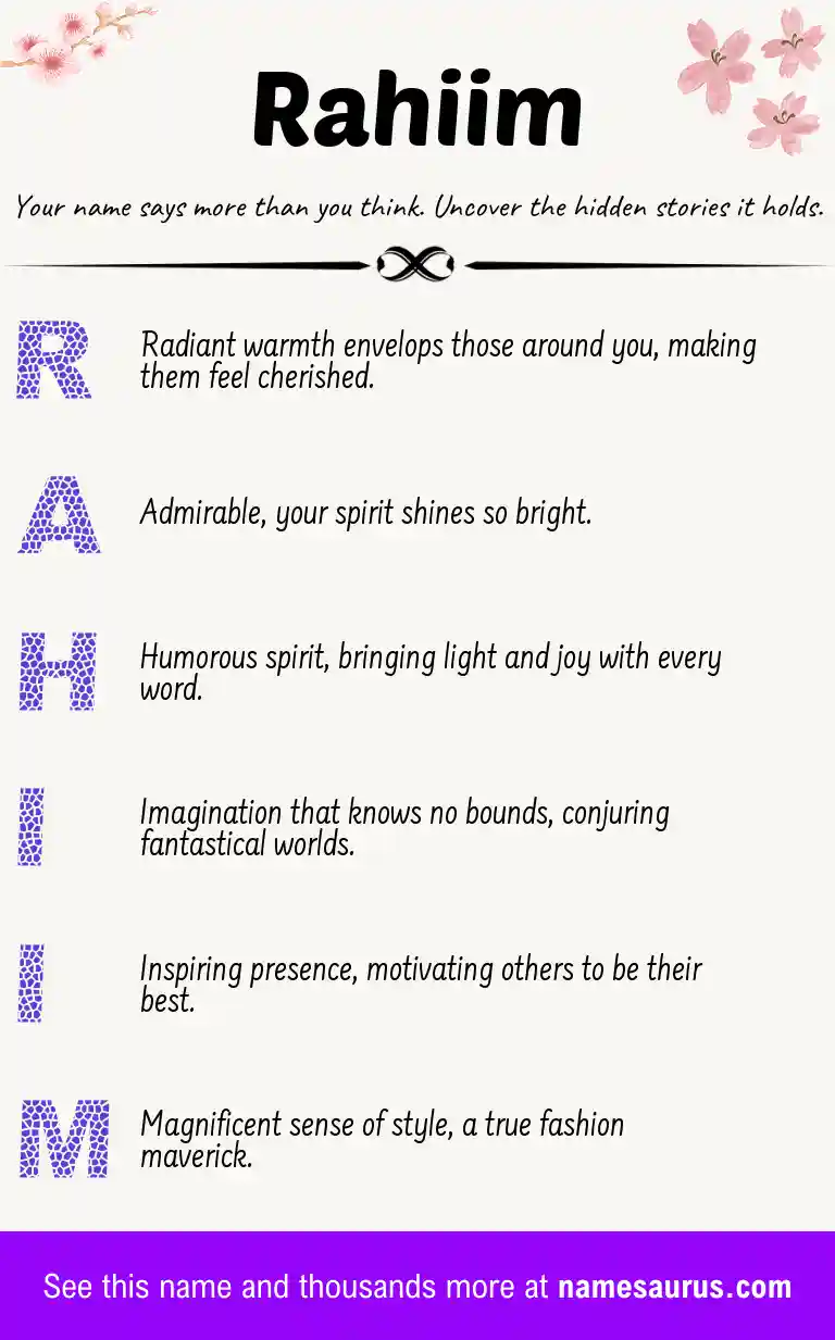 Acrostic poem about Rahiim.
