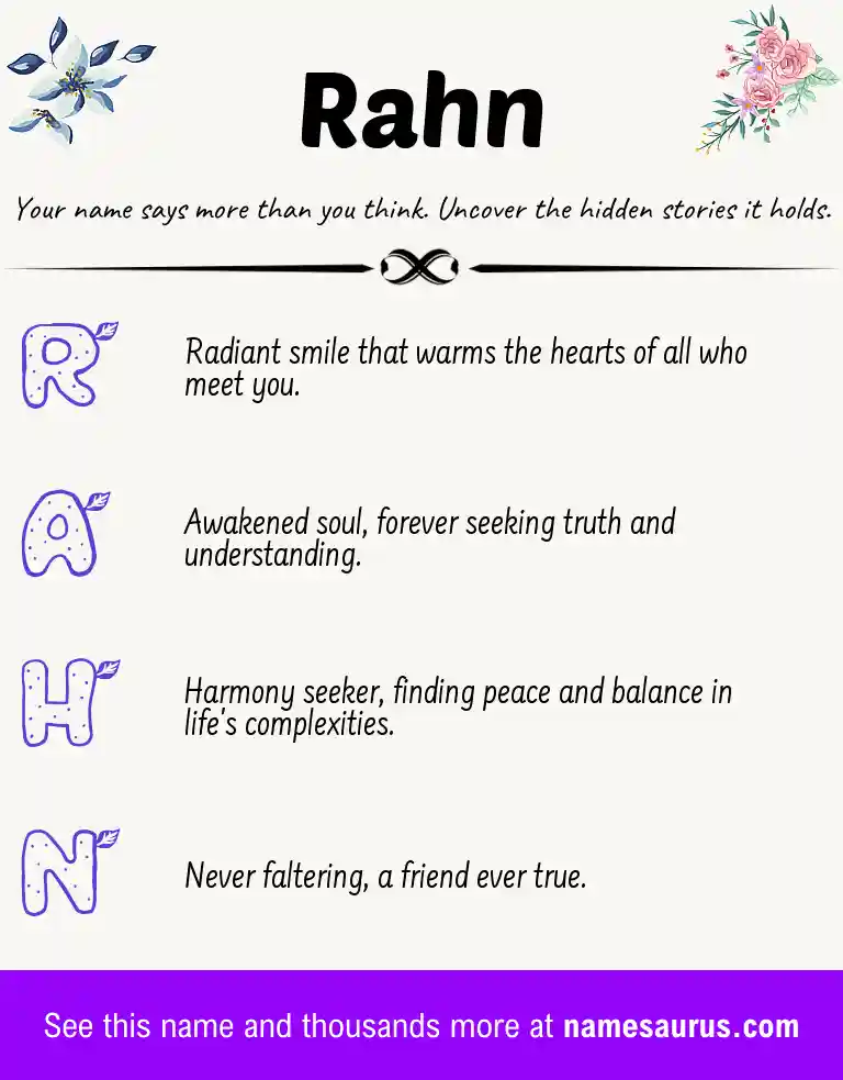 Acrostic poem about Rahn.
