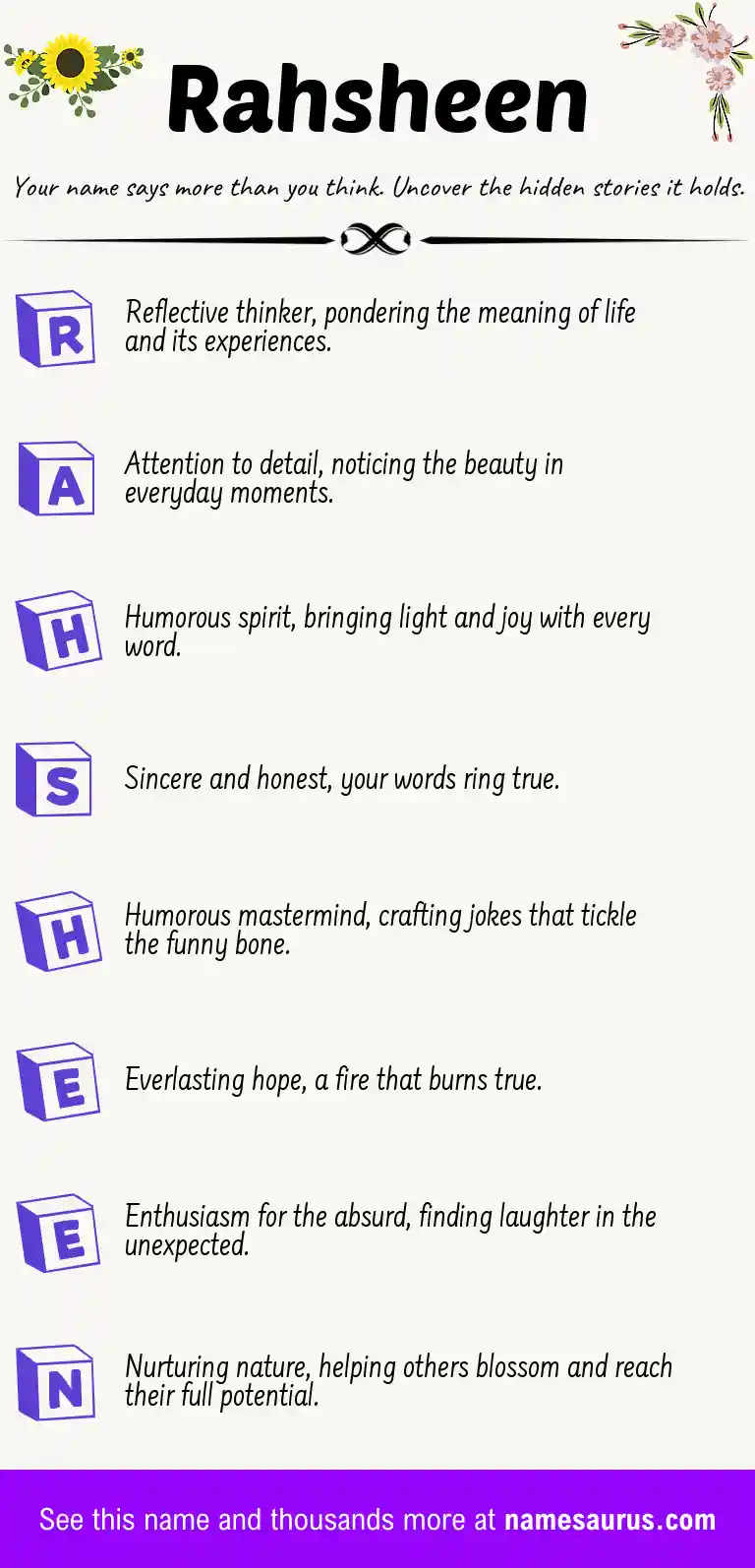 Acrostic poem about Rahsheen.