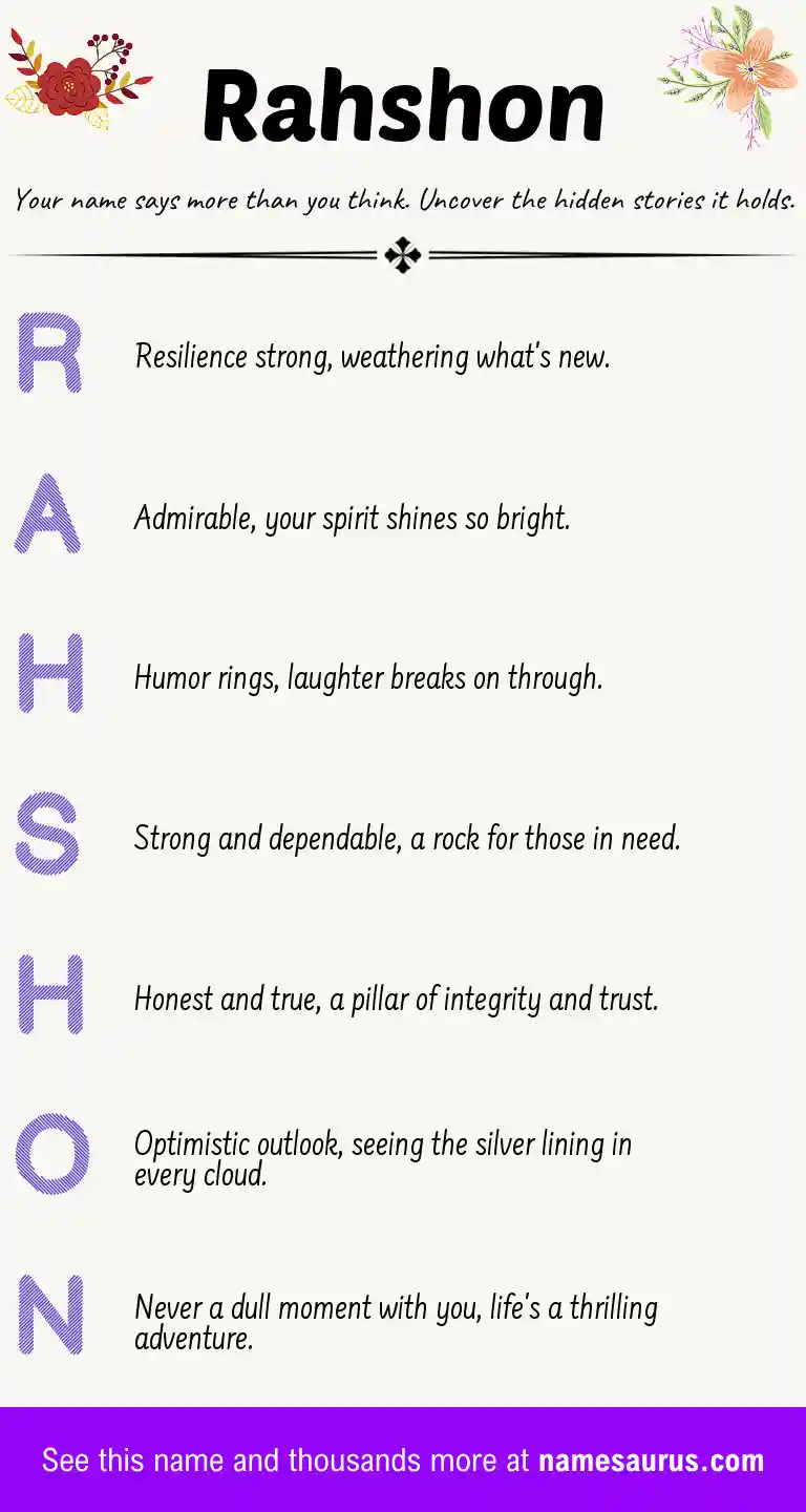 Acrostic poem about Rahshon.