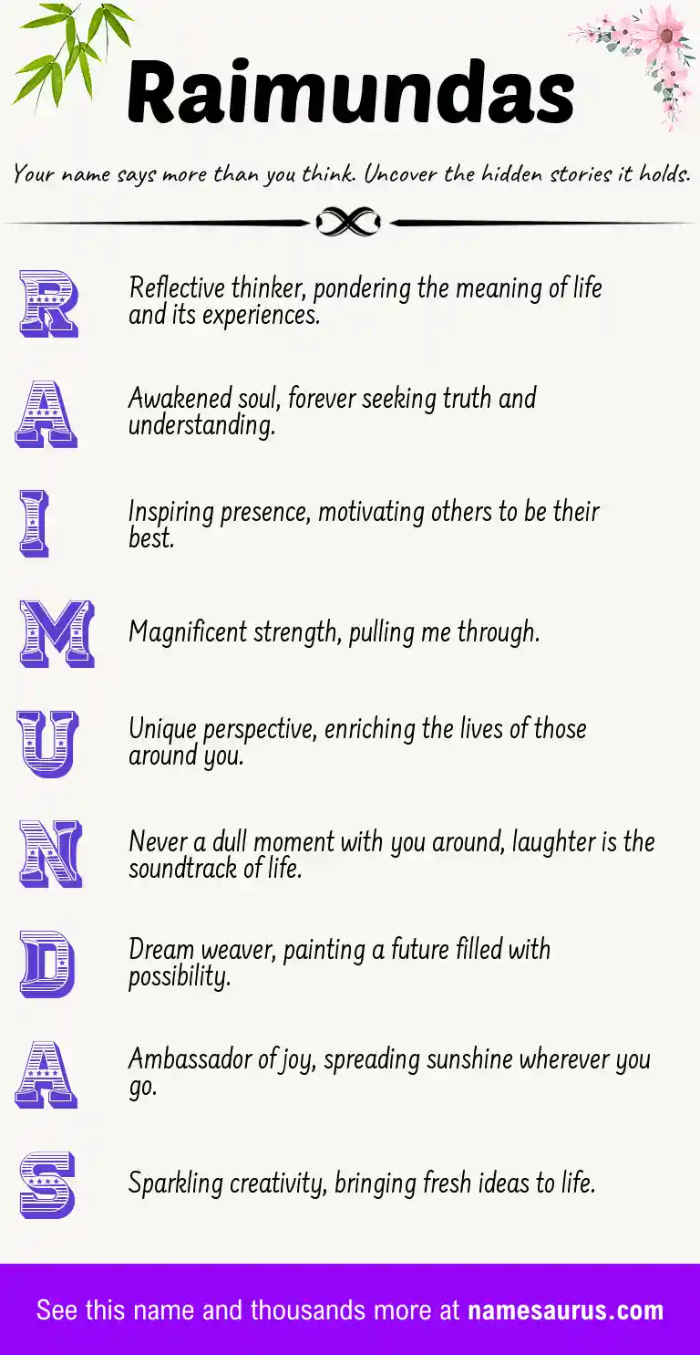Acrostic poem about Raimundas.