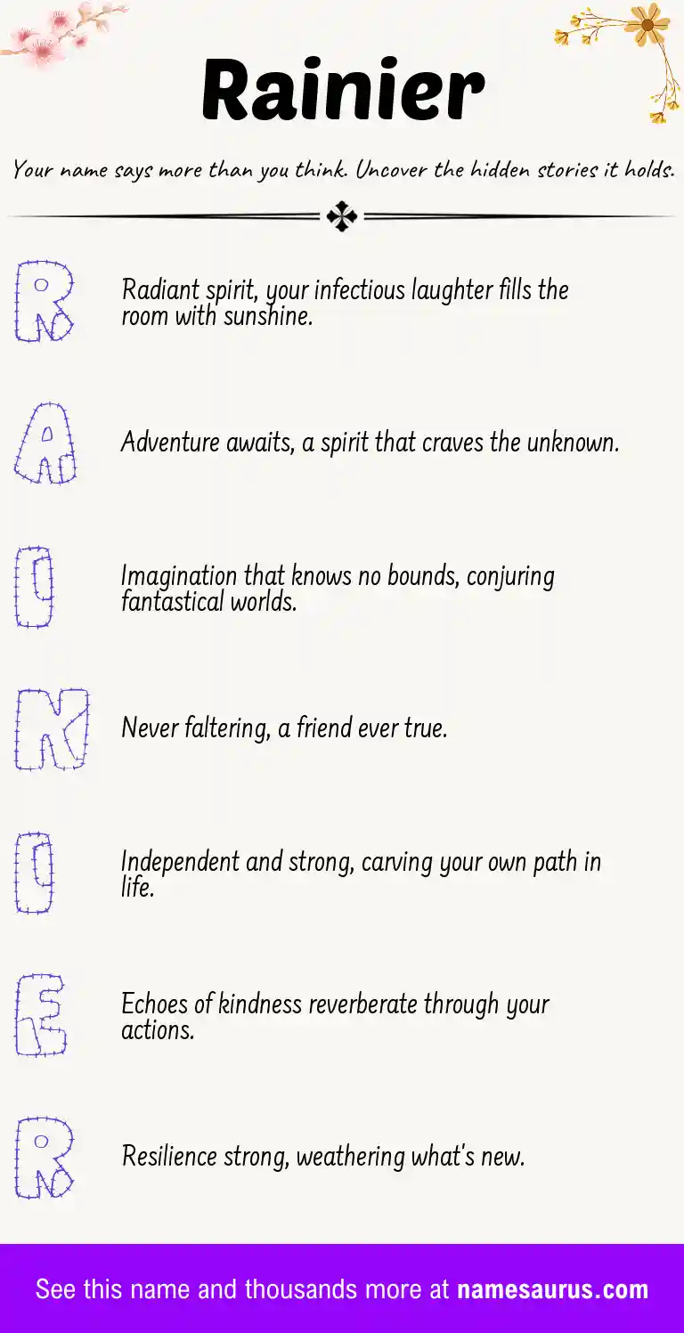 Acrostic poem about Rainier.