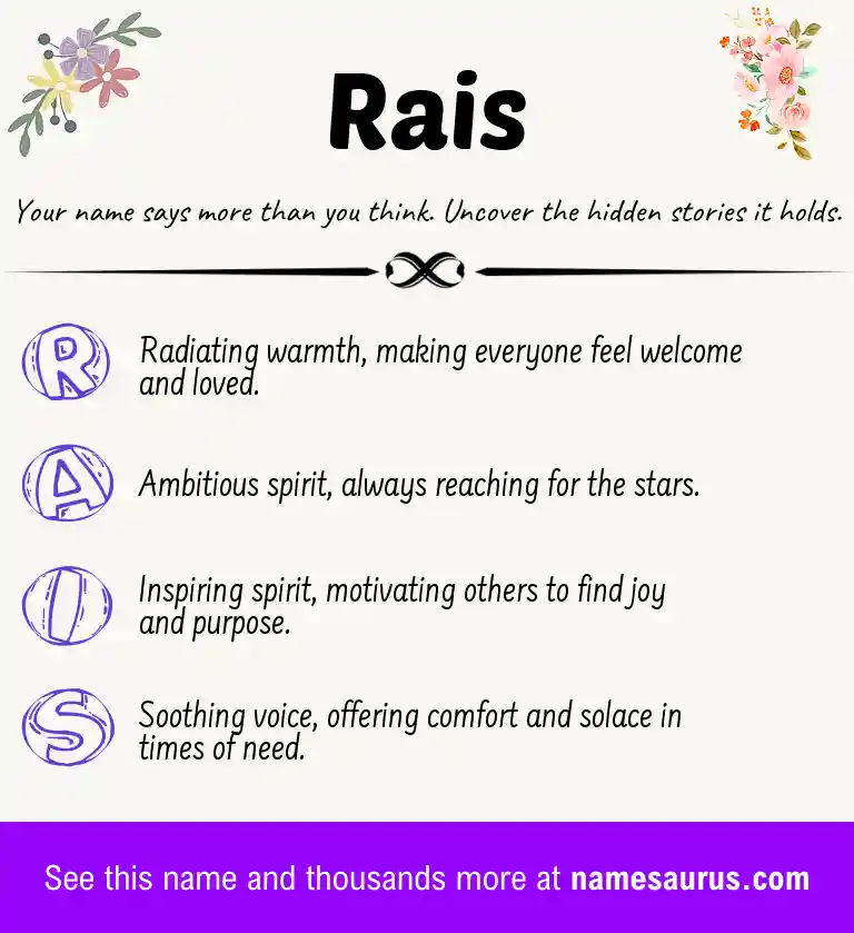 Acrostic poem about Rais.