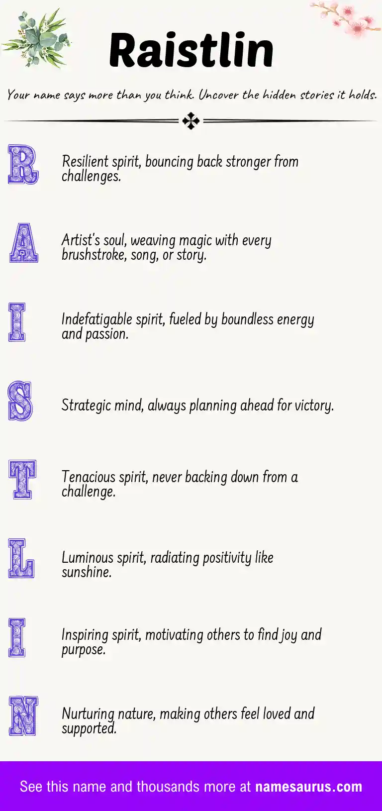 Acrostic poem about Raistlin.