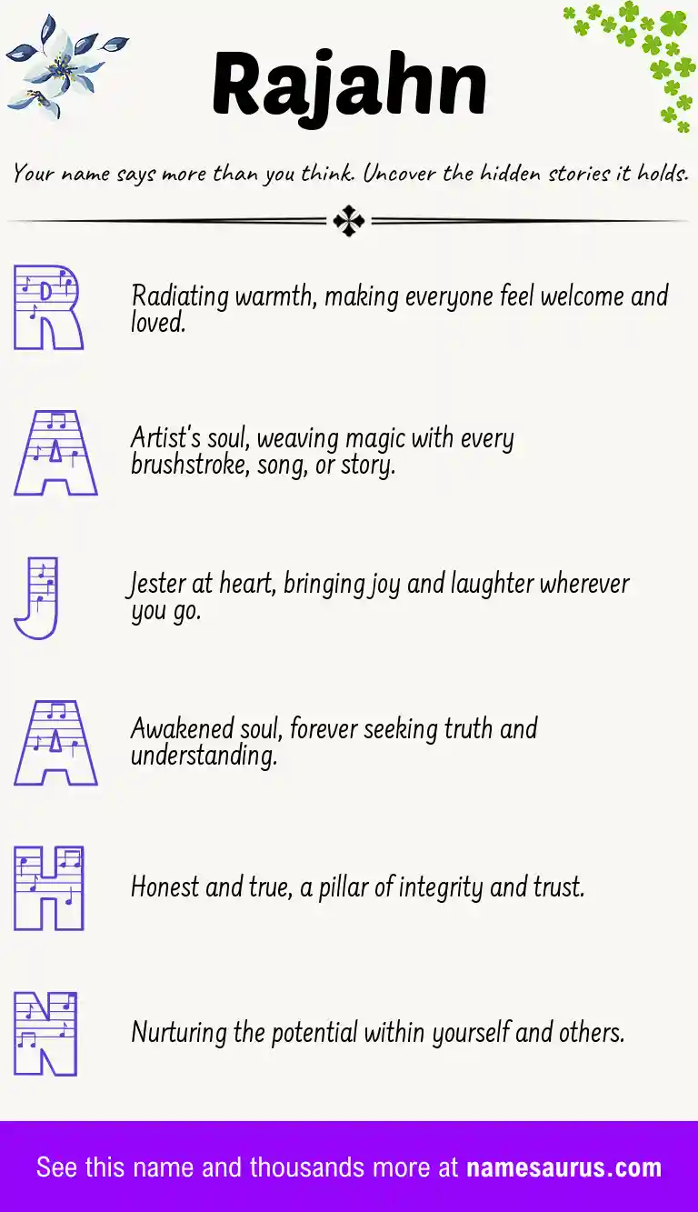 Acrostic poem about Rajahn.