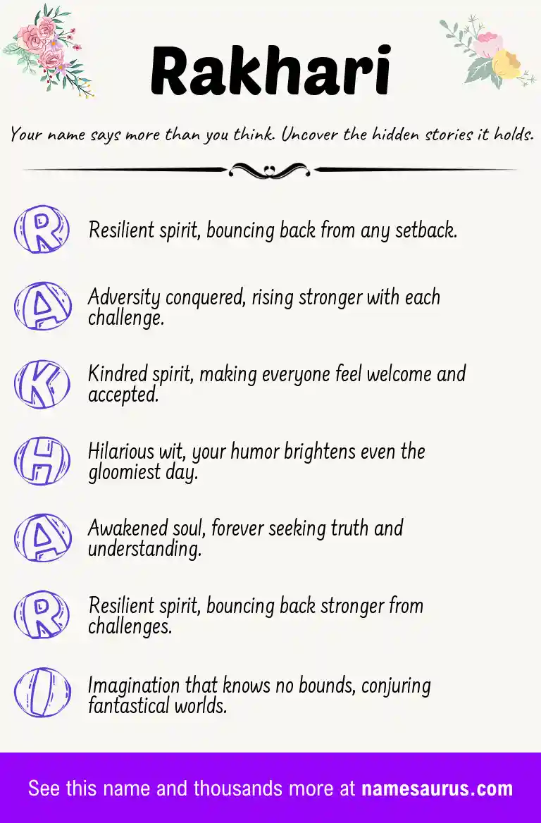 Acrostic poem about Rakhari.