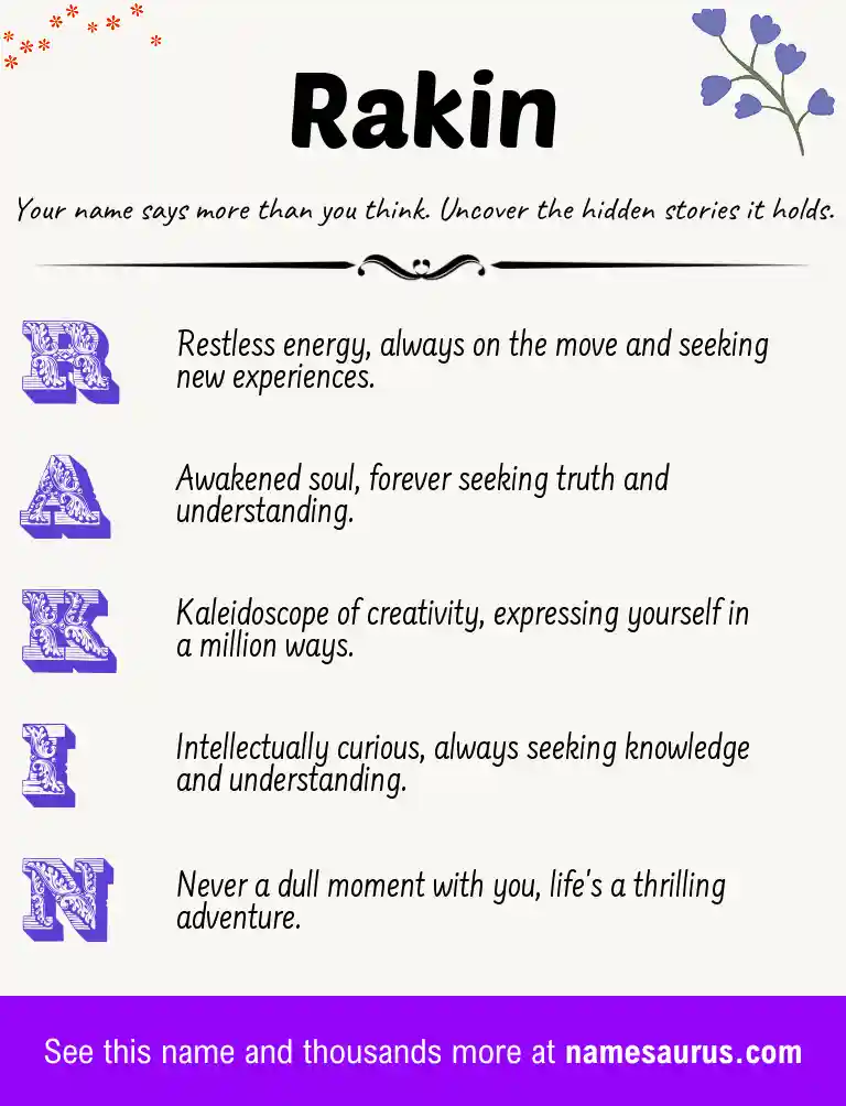 Acrostic poem about Rakin.