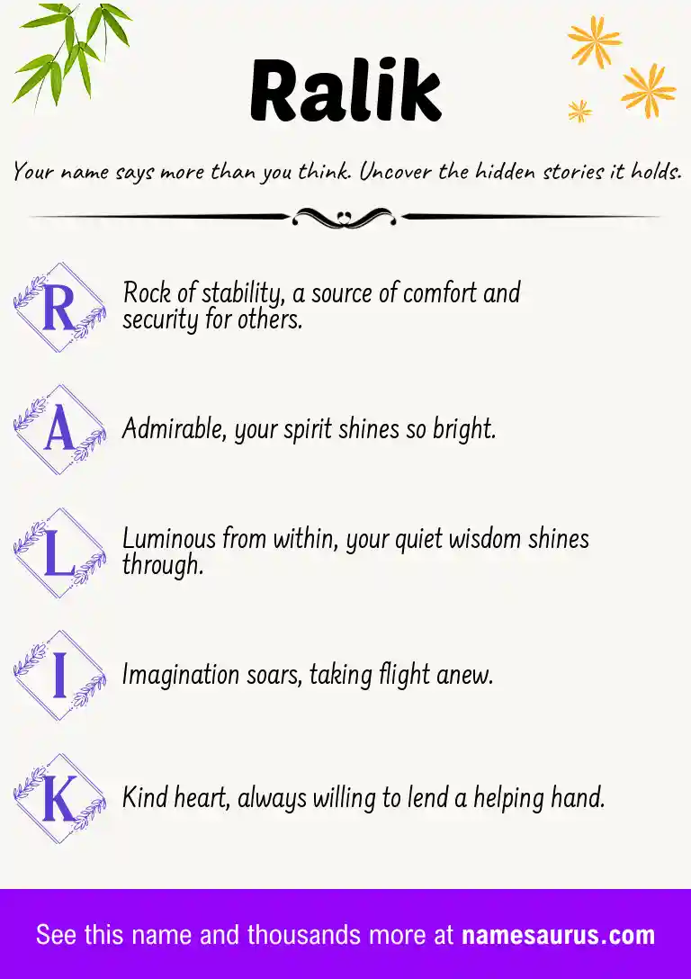 Acrostic poem about Ralik.