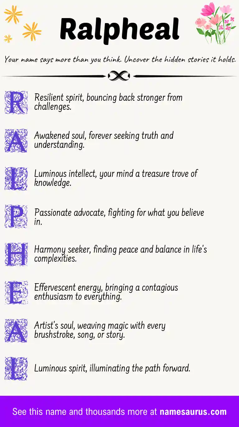 Acrostic poem about Ralpheal.