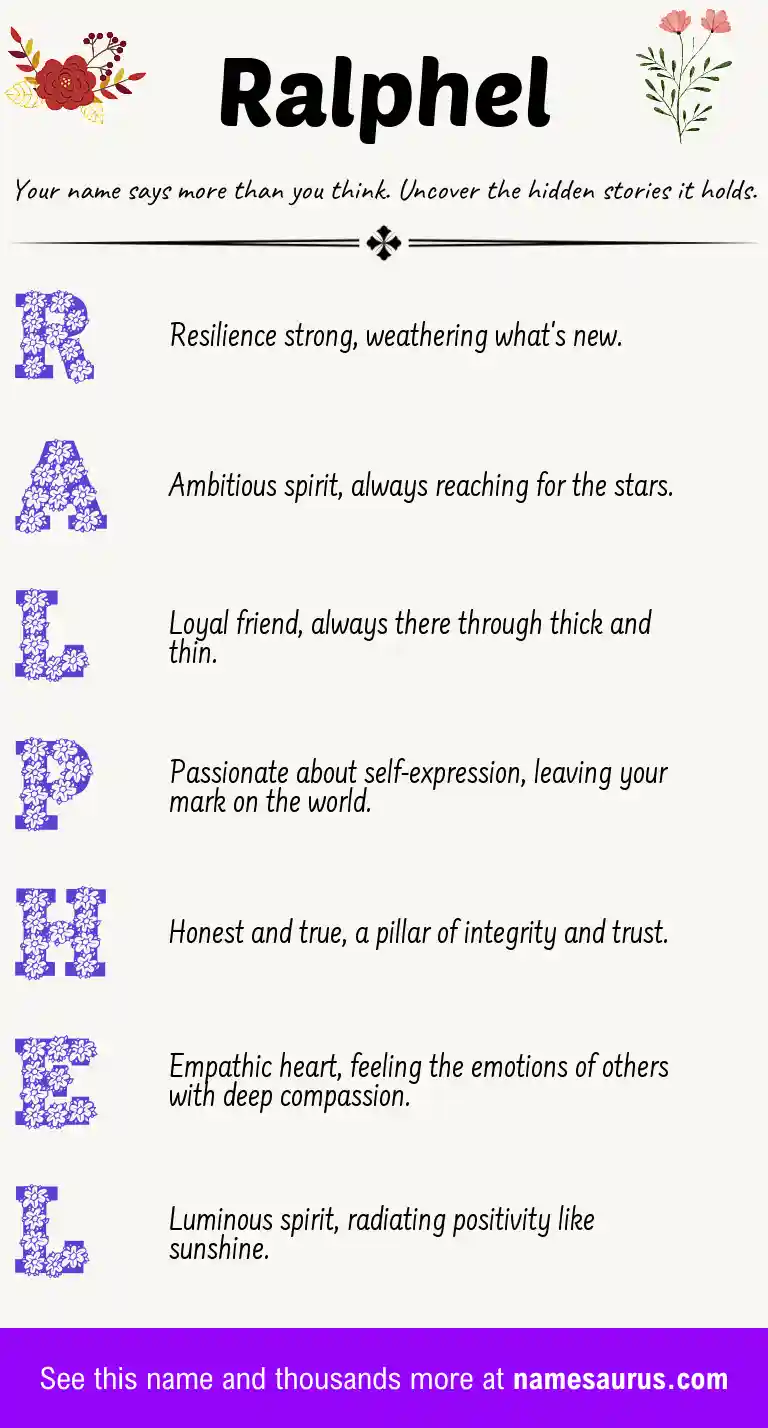 Acrostic poem about Ralphel.