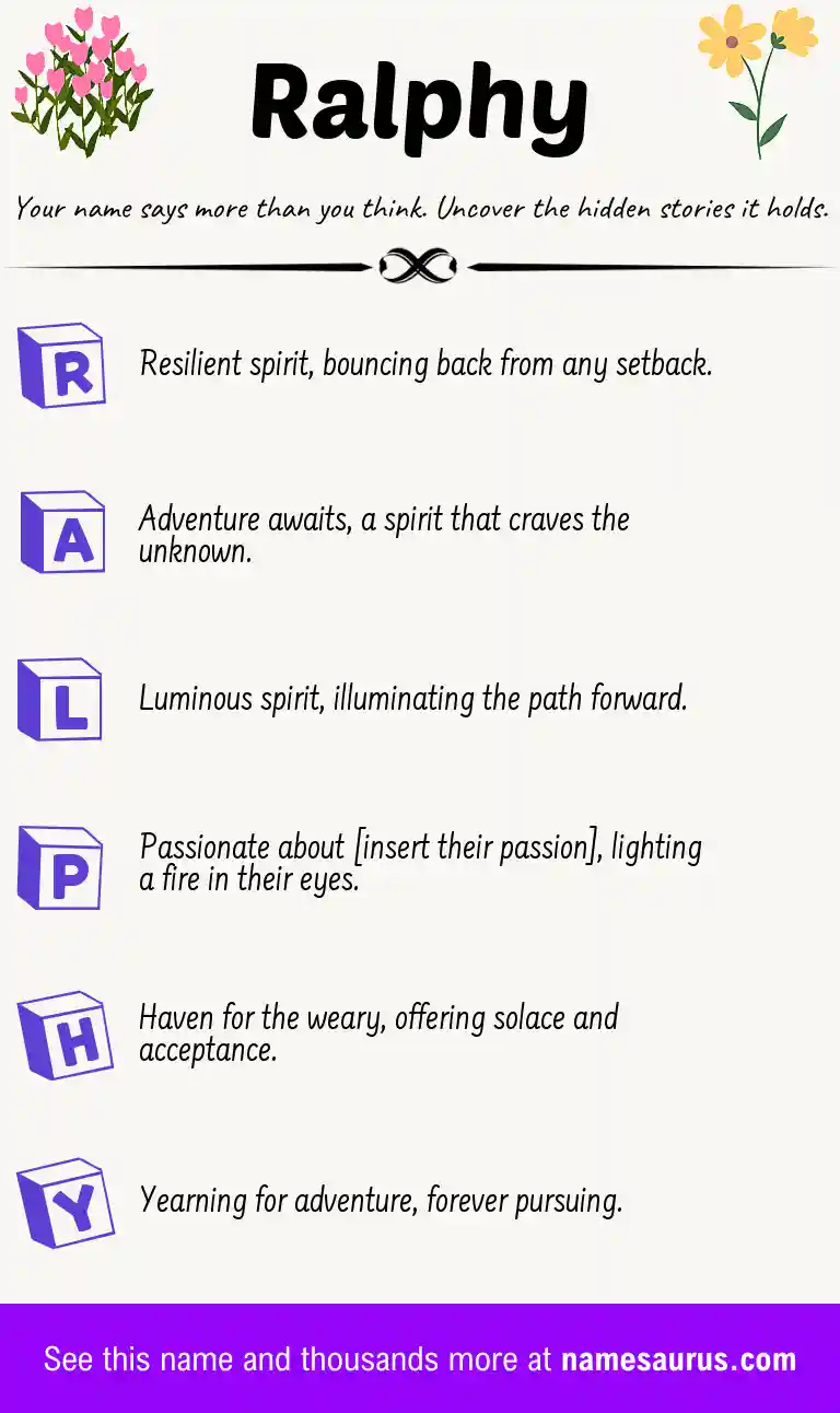 Acrostic poem about Ralphy.