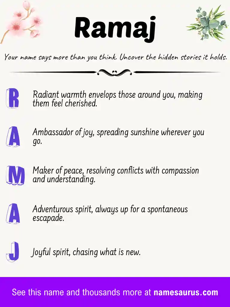 Acrostic poem about Ramaj.