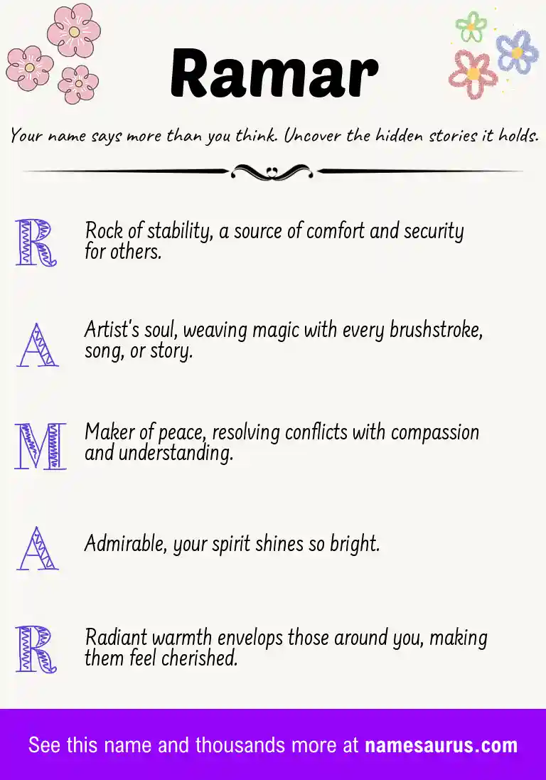 Acrostic poem about Ramar.