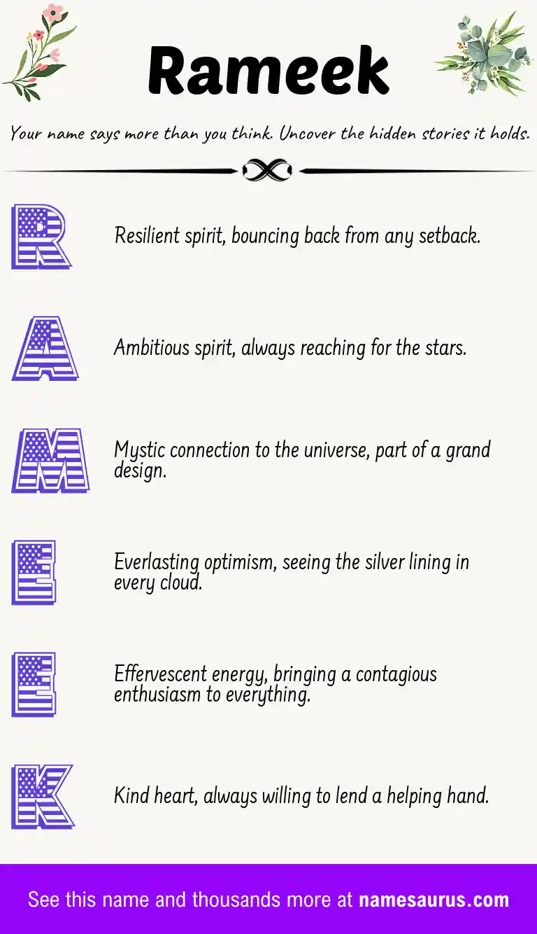 Acrostic poem about Rameek.