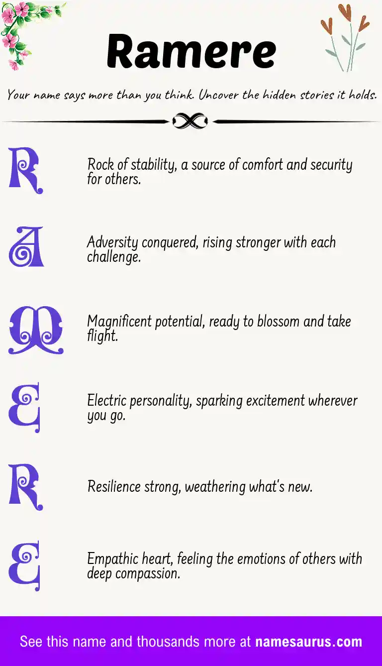 Acrostic poem about Ramere.