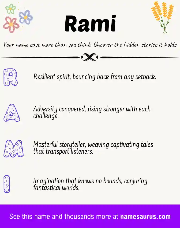 Acrostic poem about Rami.