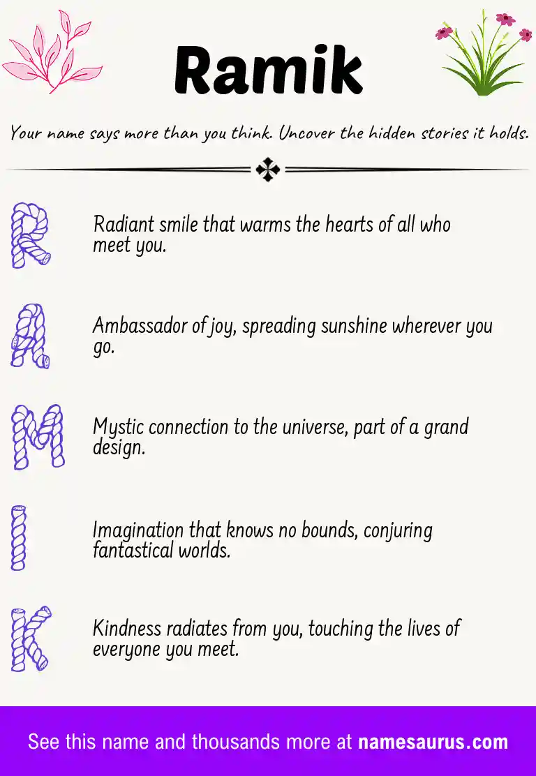Acrostic poem about Ramik.
