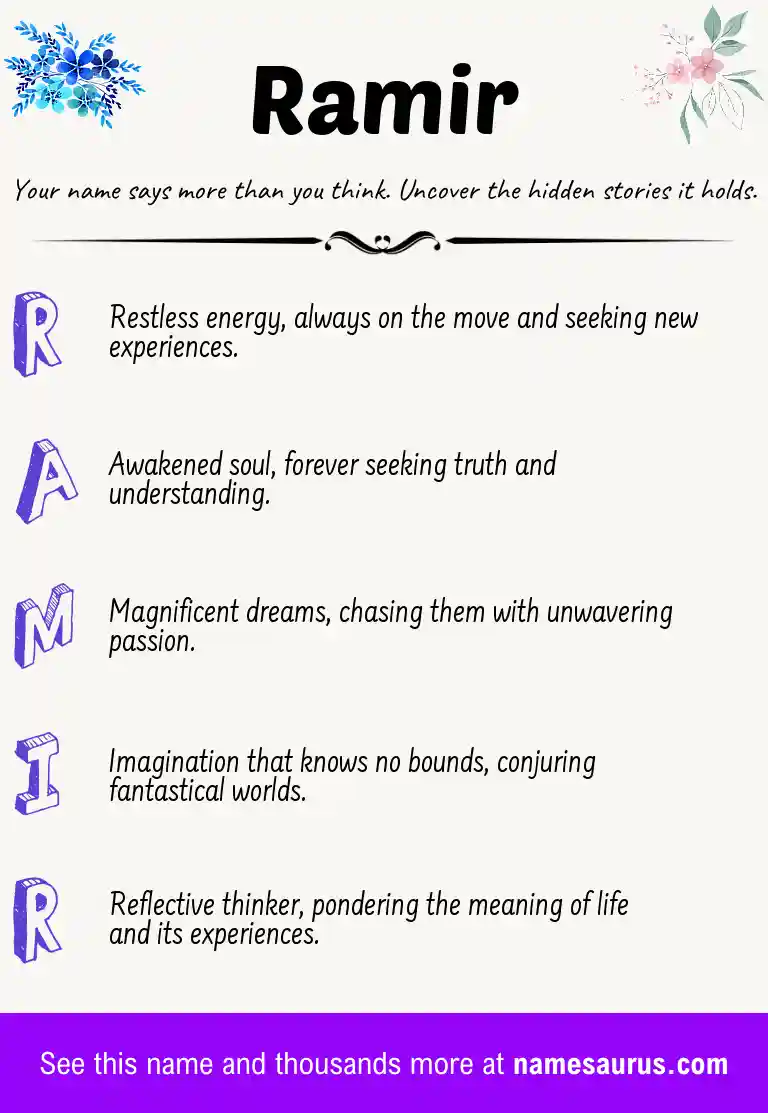 Acrostic poem about Ramir.