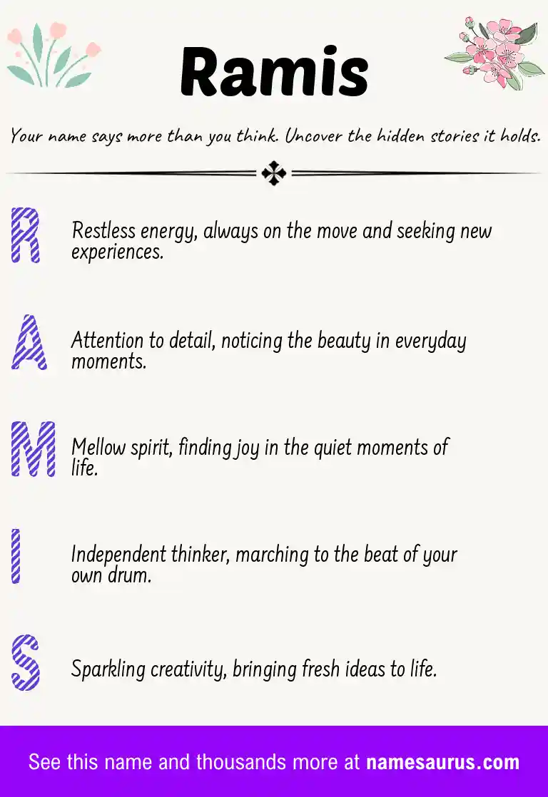 Acrostic poem about Ramis.
