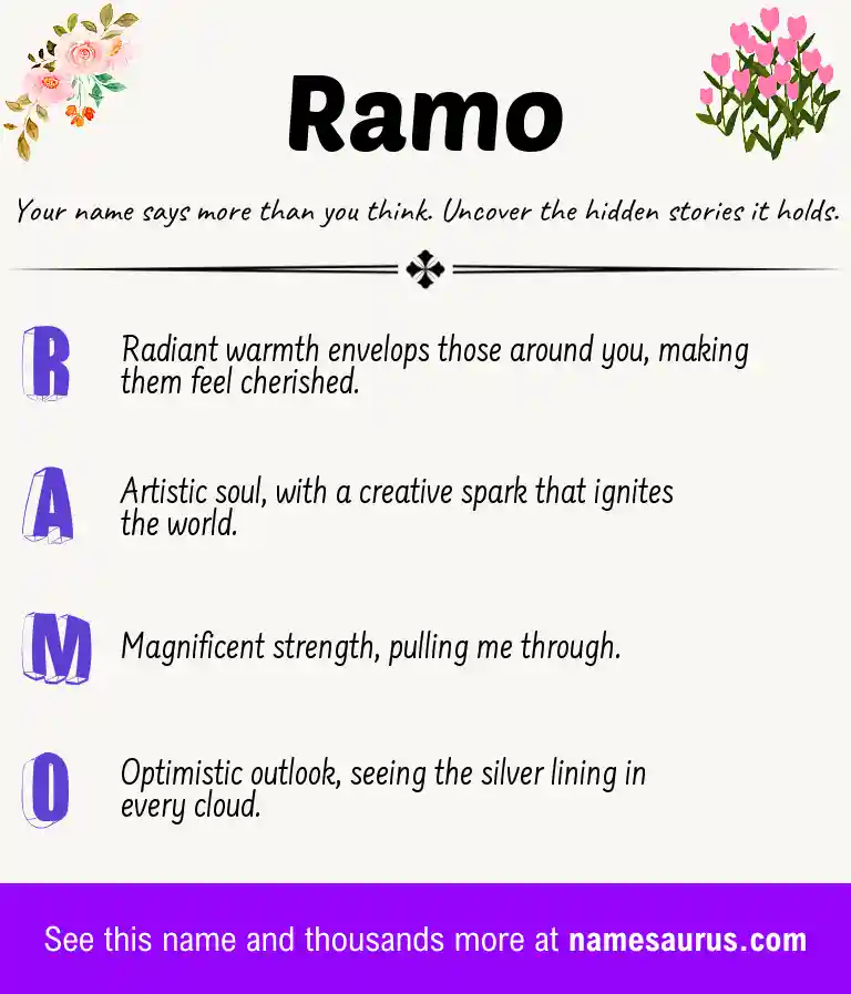 Acrostic poem about Ramo.