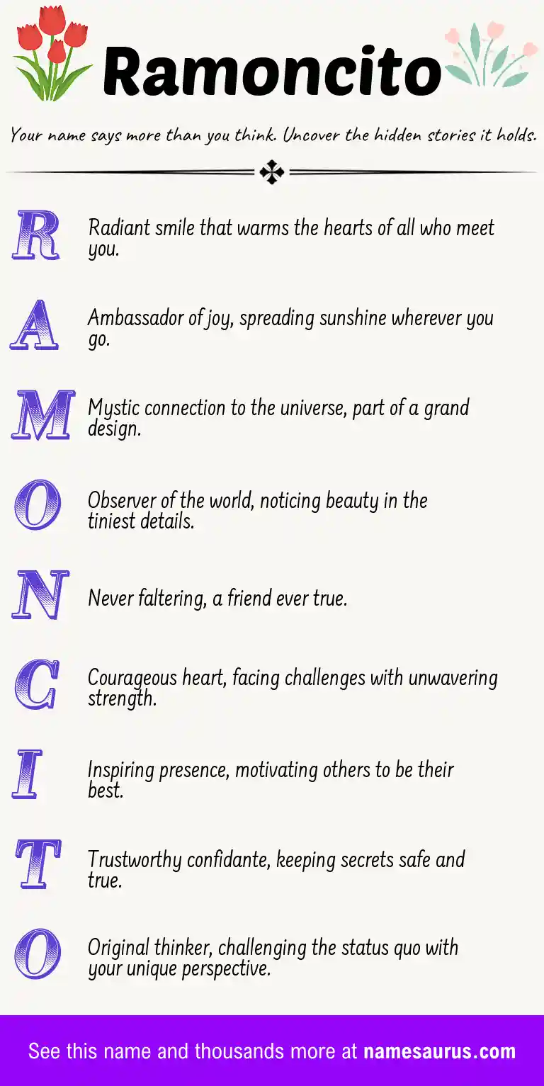 Acrostic poem about Ramoncito.