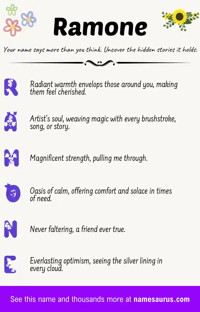 Acrostic poem about Ramone.