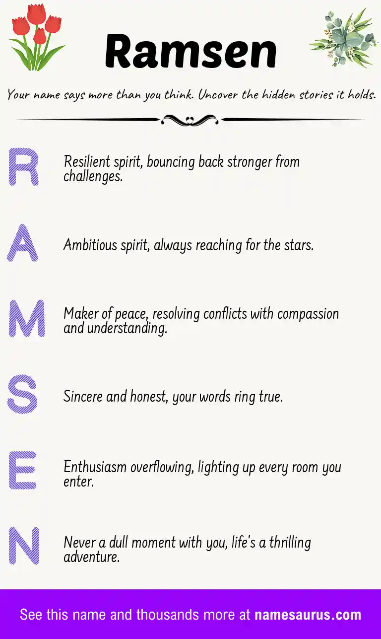 Acrostic poem about Ramsen.