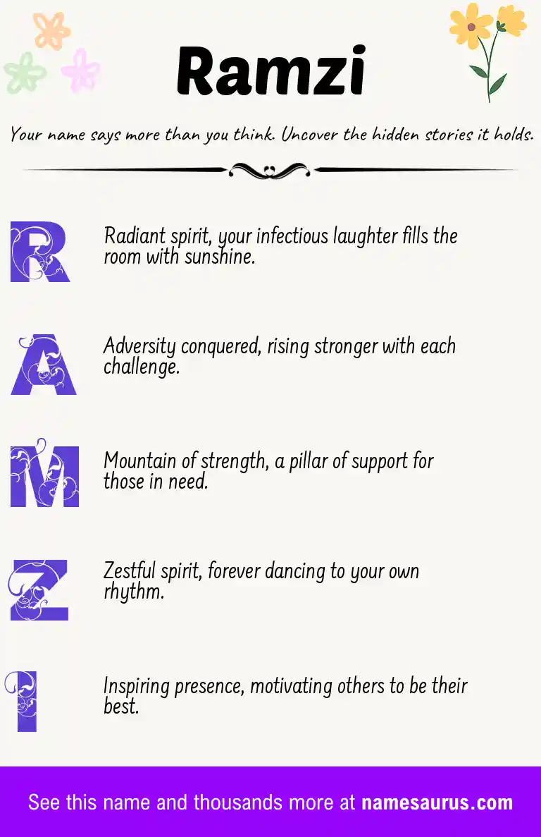 Acrostic poem about Ramzi.