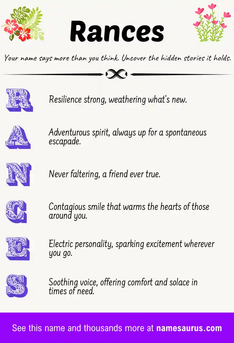 Acrostic poem about Rances.