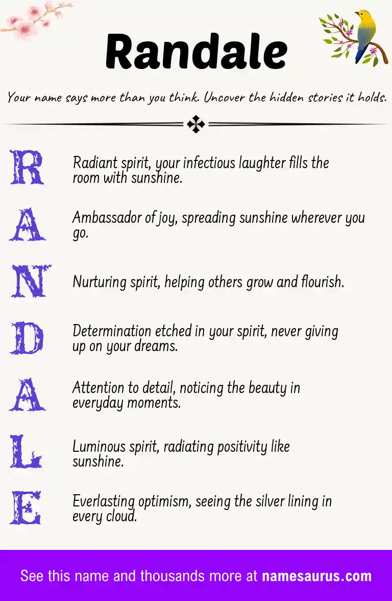 Acrostic poem about Randale.