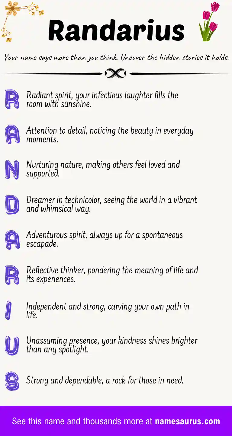 Acrostic poem about Randarius.