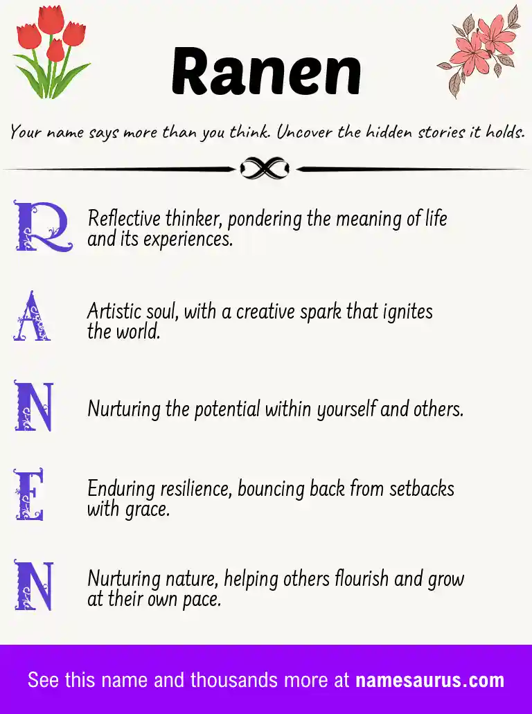 Acrostic poem about Ranen.