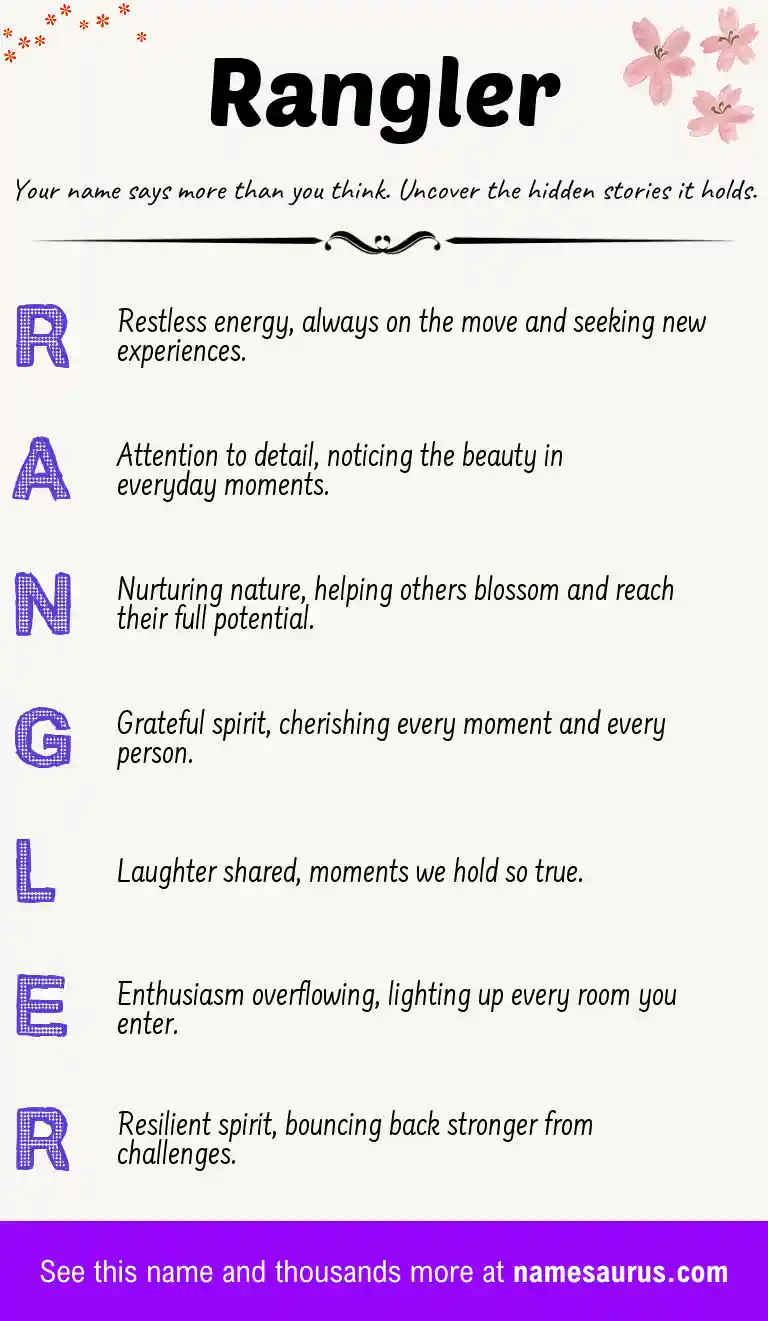 Acrostic poem about Rangler.