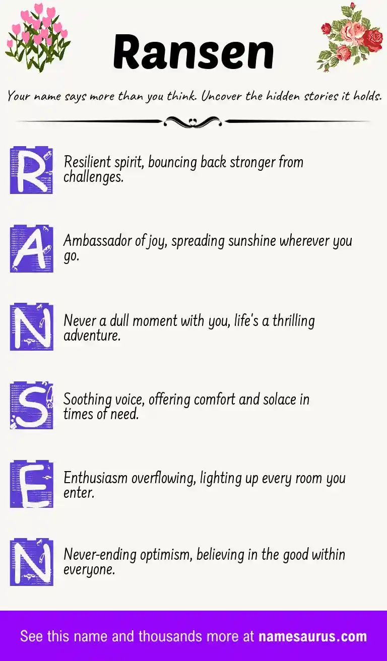 Acrostic poem about Ransen.