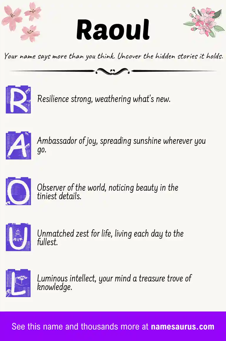 Acrostic poem about Raoul.