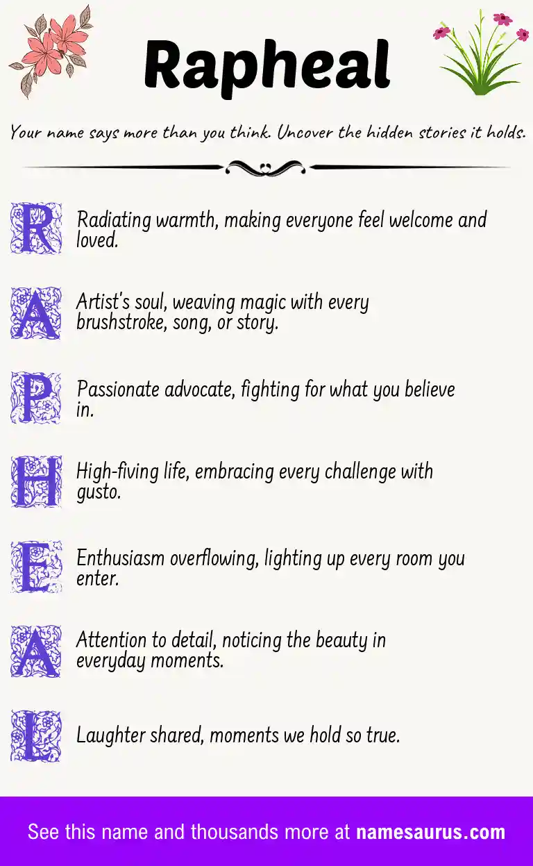 Acrostic poem about Rapheal.