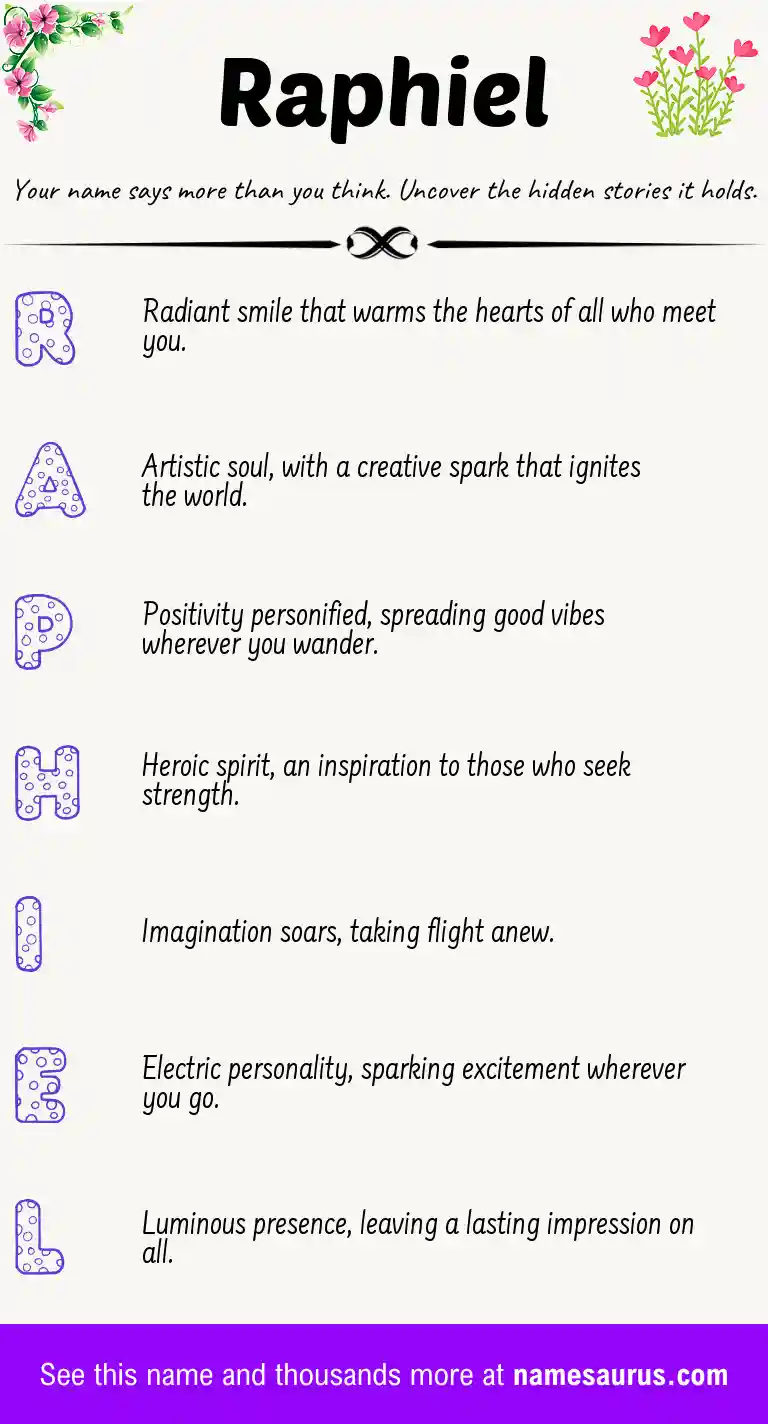 Acrostic poem about Raphiel.