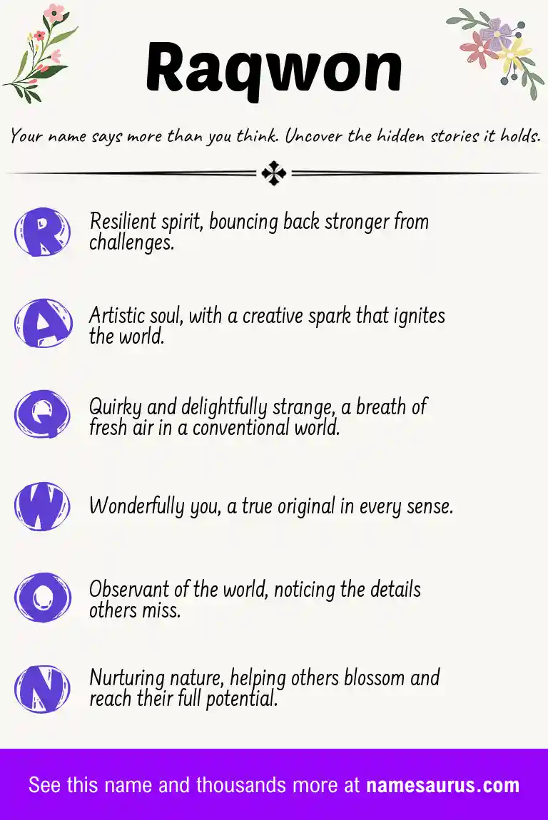 Acrostic poem about Raqwon.