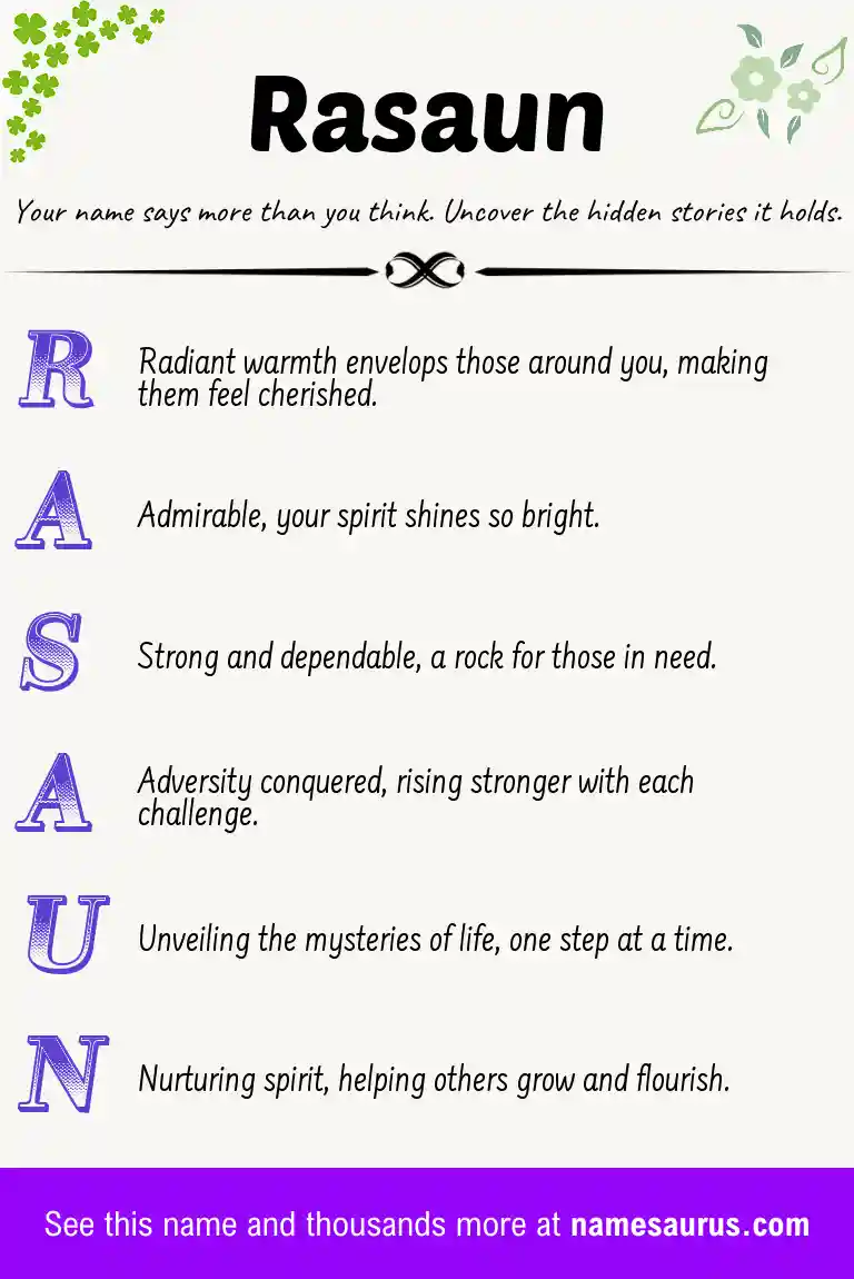 Acrostic poem about Rasaun.