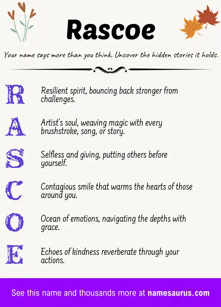 Acrostic poem about Rascoe.