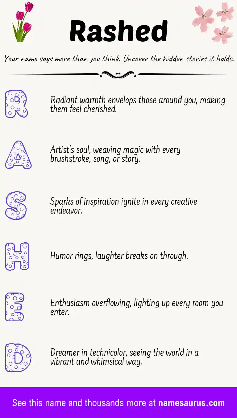 Acrostic poem about Rashed.
