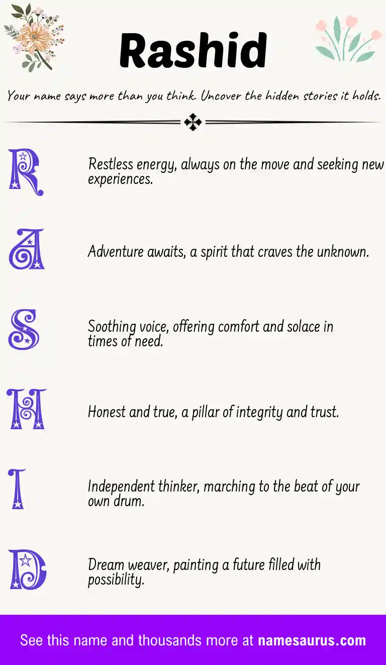 Acrostic poem about Rashid.