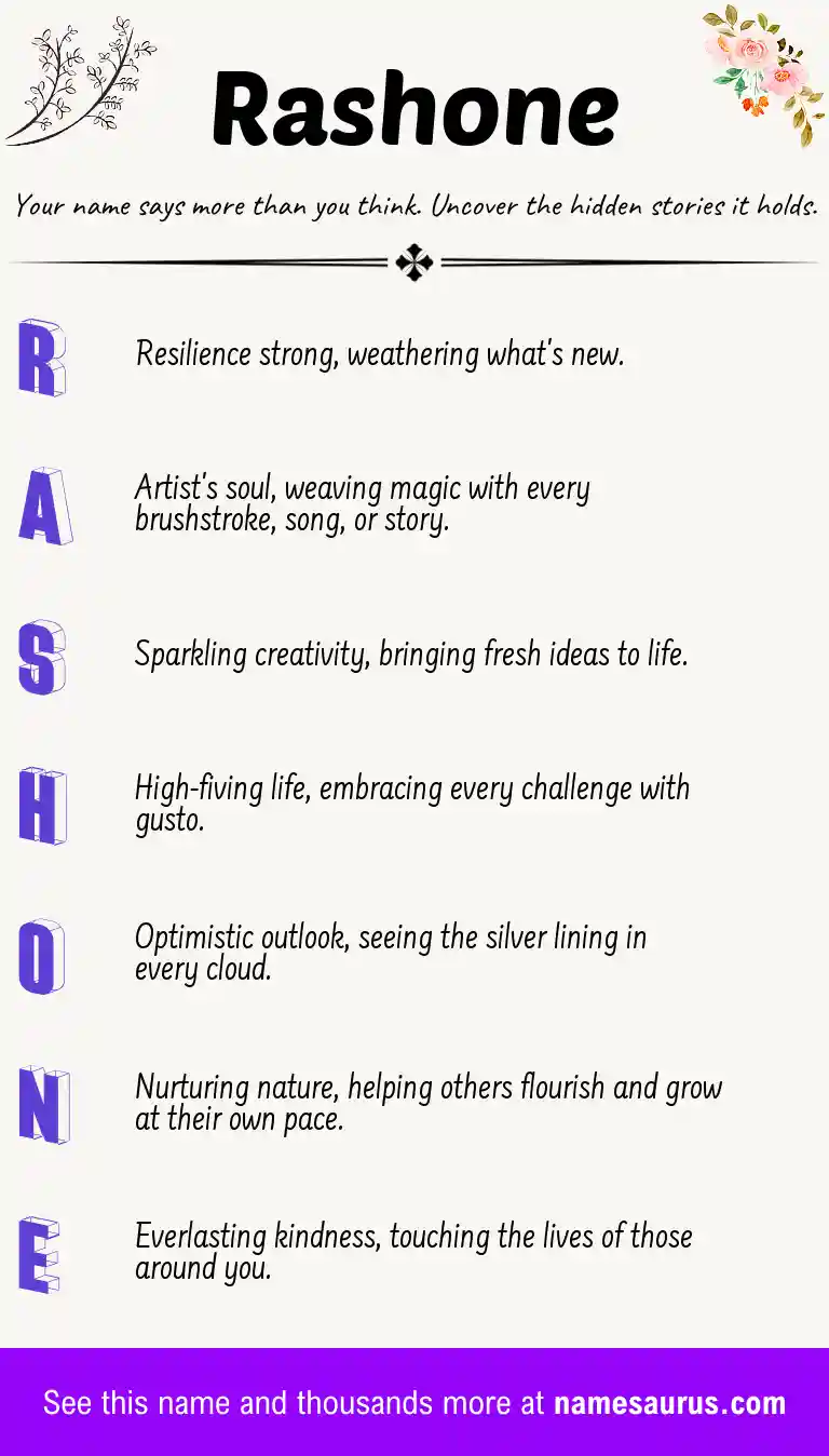 Acrostic poem about Rashone.