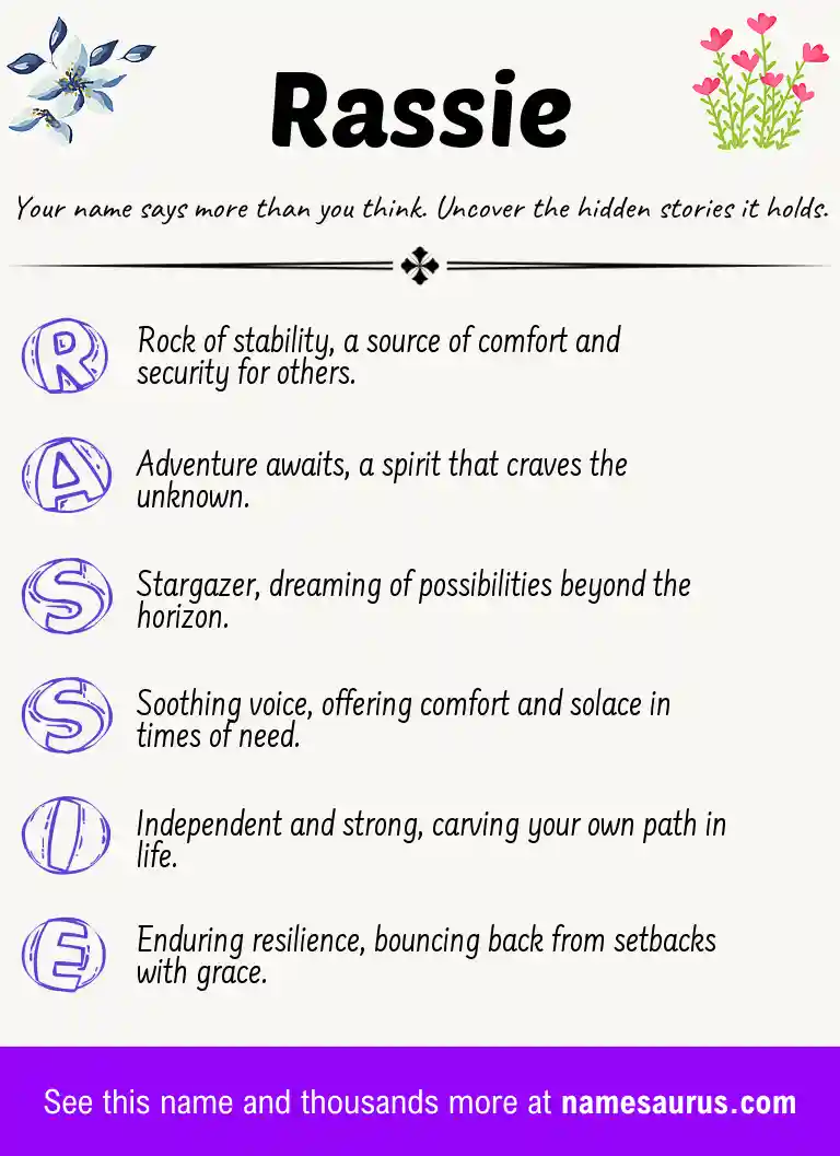 Acrostic poem about Rassie.