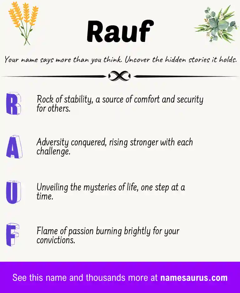 Acrostic poem about Rauf.