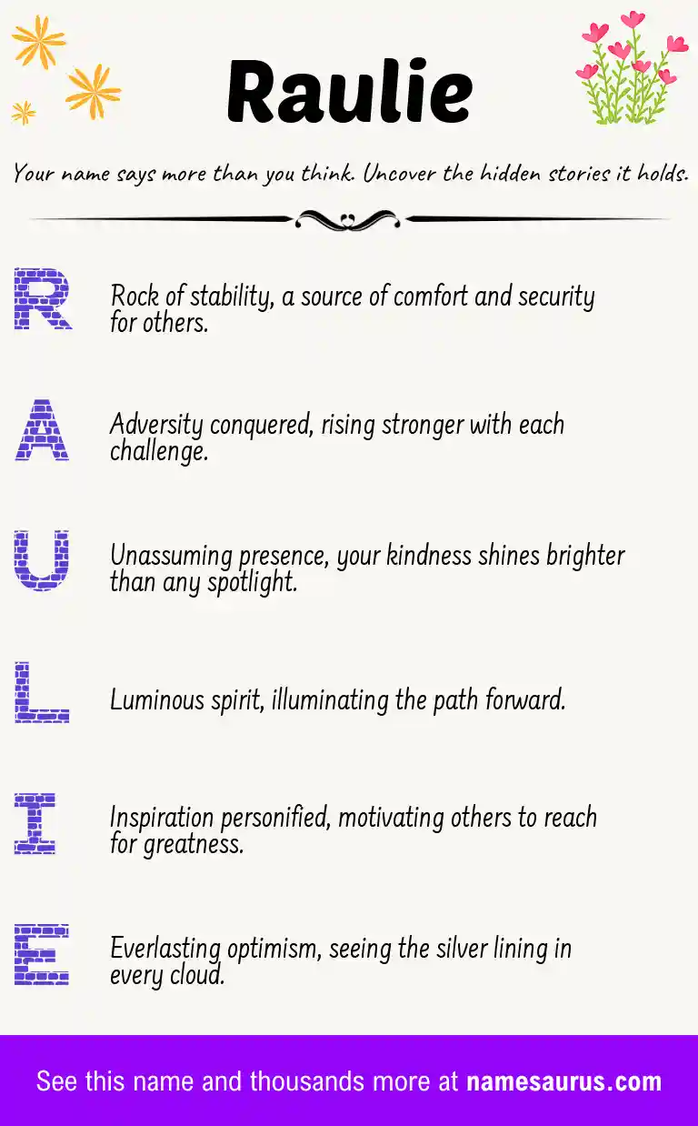 Acrostic poem about Raulie.