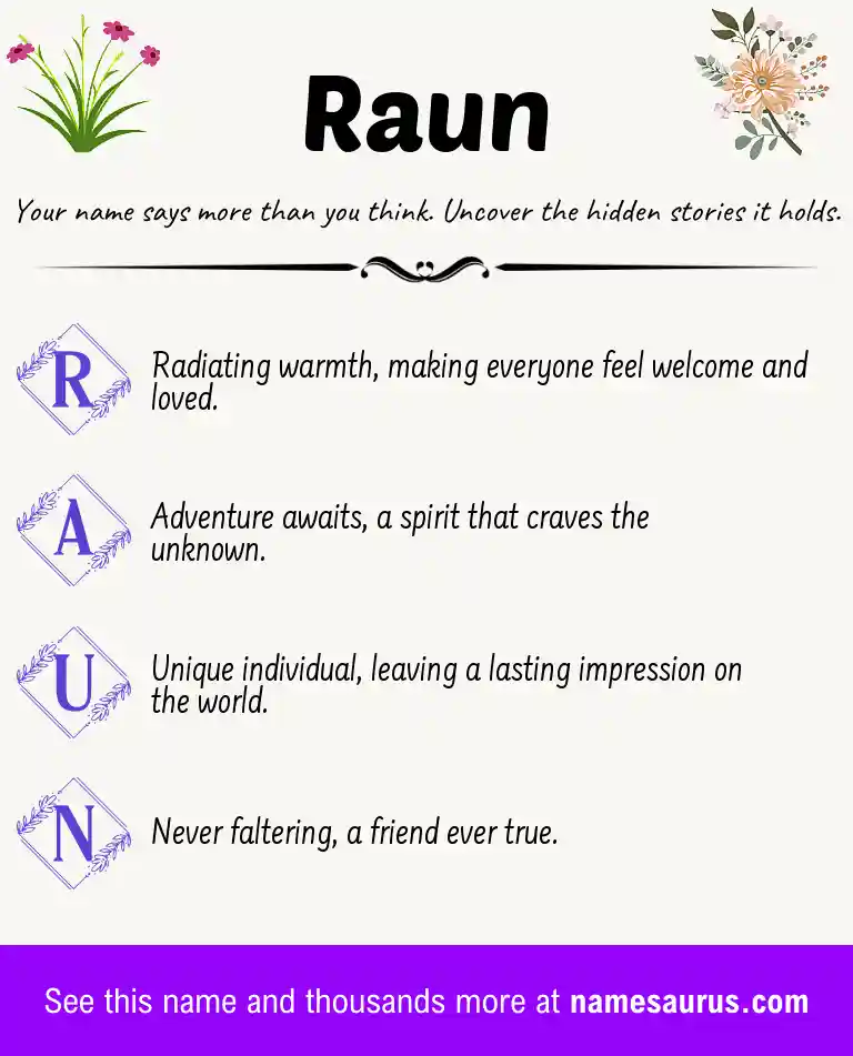 Acrostic poem about Raun.