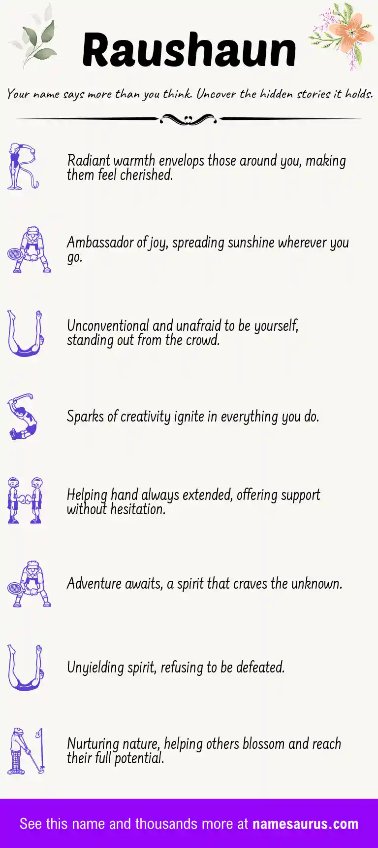 Acrostic poem about Raushaun.