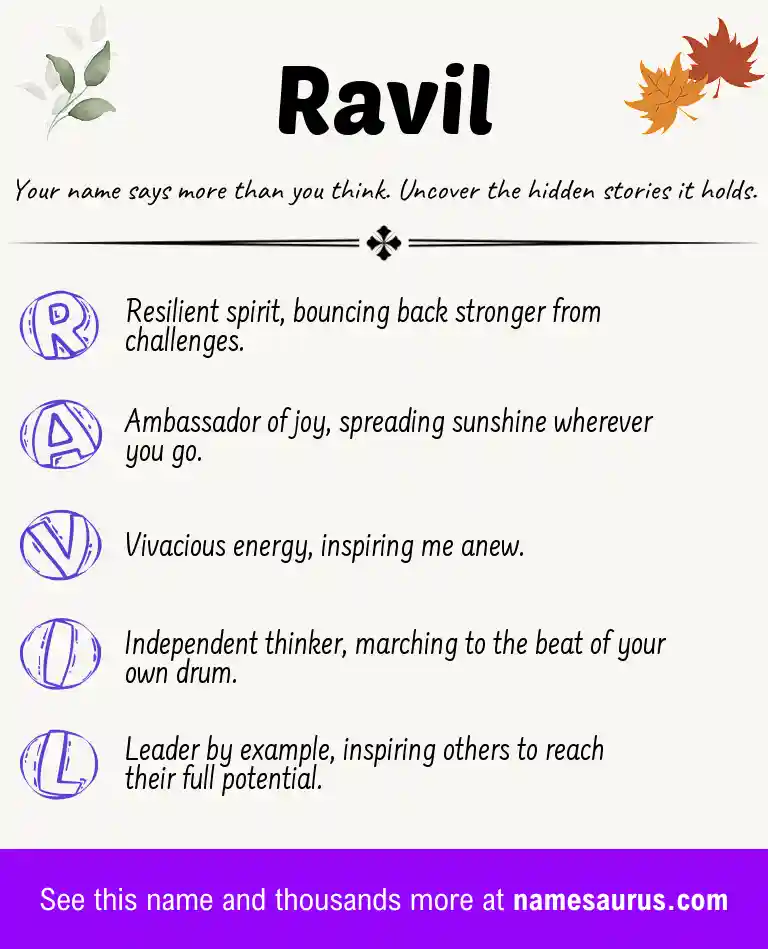 Acrostic poem about Ravil.
